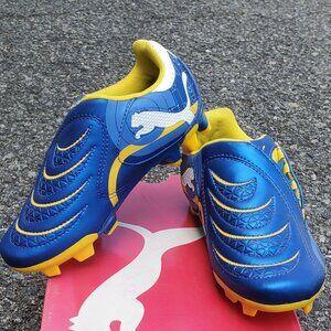 PUMA POWERCAT 3.10 Elektro FG Junir Soccer Cleat Football boot Youth Blue 102381